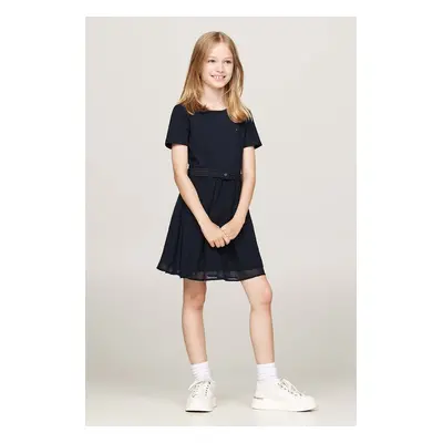 Dívčí šaty Tommy Hilfiger tmavomodrá barva, mini, 8720637764244