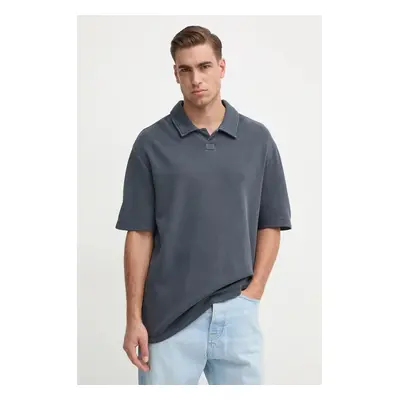 Bavlněné polo tričko Calvin Klein Jeans šedá barva, J30J326688