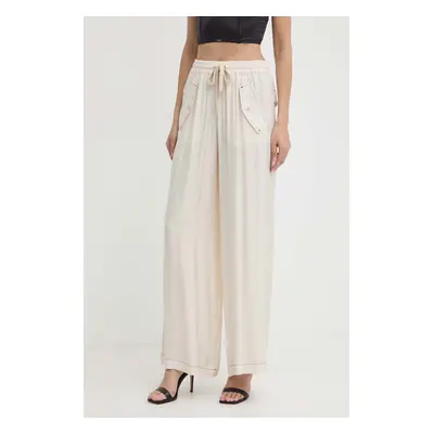 Kalhoty Pinko dámské, růžová barva, jednoduché, high waist, 103563 A1WU