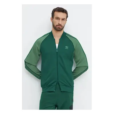 Mikina adidas Originals Adicolor Classics SST Tracktop pánská, zelená barva, vzorovaná, IY8731