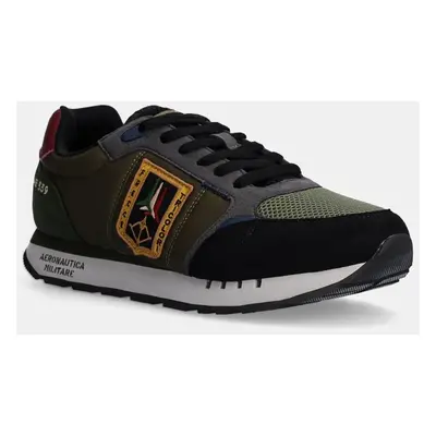 Sneakers boty Aeronautica Militare zelená barva, SC292CT3331