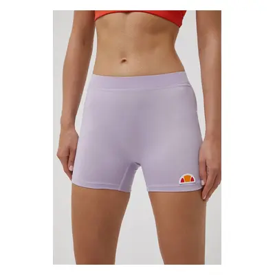 Kraťasy Ellesse dámské, fialová barva, hladké, medium waist