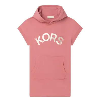 Dětské bavlněné šaty Michael Kors růžová barva, mini, jednoduché