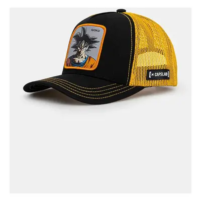 Dětská baseballová čepice Capslab Dragon Ball Capslab Trucker žlutá barva, s aplikací, CL.DBZ.3.