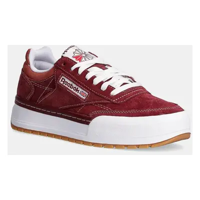 Semišové sneakers boty Reebok Classic Club C Megacourt vínová barva, 100201244