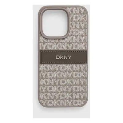 Obal na telefon Dkny iPhone 15 Pro 6.1 šedá barva, DKHCP15LPRTHSLE