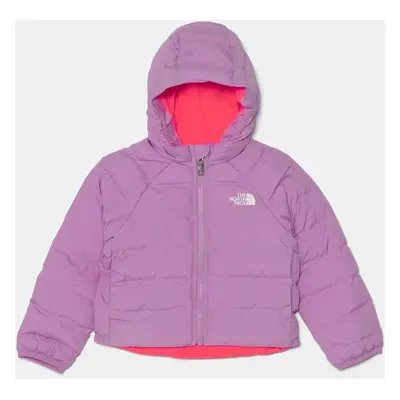 Dětská oboustranná bunda The North Face REVERSIBLE PERRITO HOODED JACKET fialová barva, NF0A88VJ