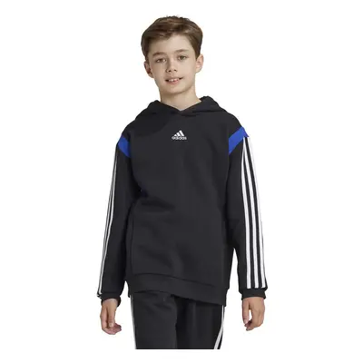 Dětská mikina adidas B HD CB černá barva, s kapucí, vzorovaná, JE0327