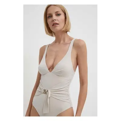 Jednodílné plavky Max Mara Beachwear béžová barva, mírně vyztužený košík, 2416831189600