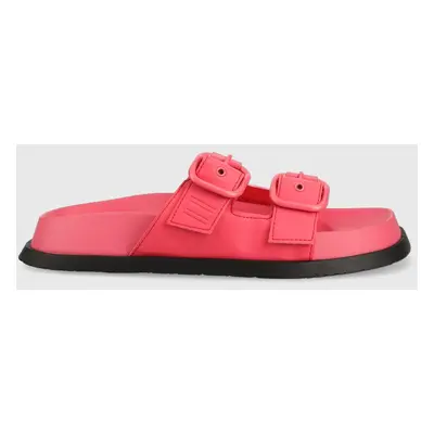 Pantofle Tommy Jeans FANCY SANDAL dámské, růžová barva, EN0EN02136