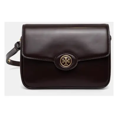 Kožená kabelka Tory Burch Robinson hnědá barva, 161943.616