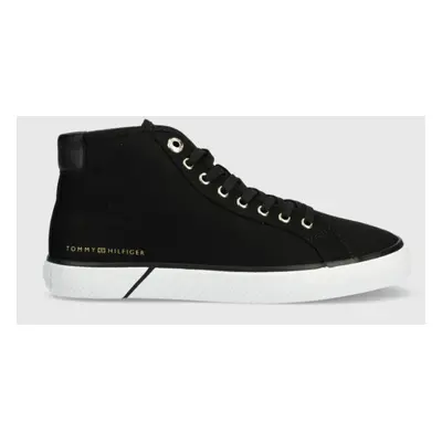 Kecky Tommy Hilfiger ESSENTIAL HIGHCUT SNEAKER BL dámské, černá barva, FW0FW07247