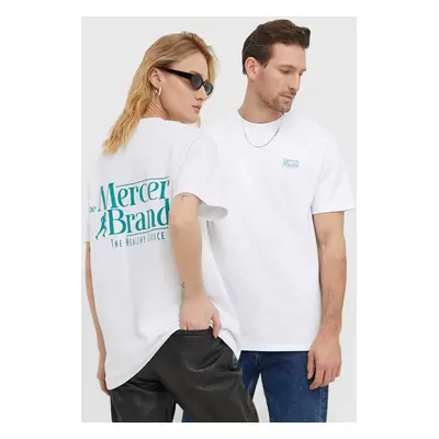 Bavlněné tričko The Mercer Brand The Heavy Tee bílá barva, s potiskem, MEAP241002