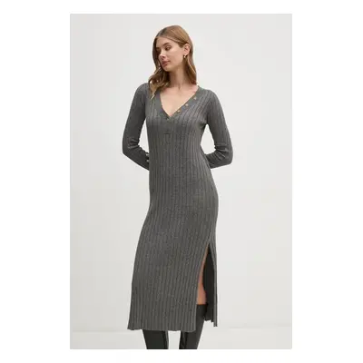 Šaty Pepe Jeans IZABEL DRESS šedá barva, midi, PL953586