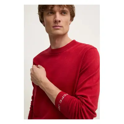 Svetr z vlněné směsi Pepe Jeans NEW ANDRE CREW NECK pánský, červená barva, lehký, PM702469