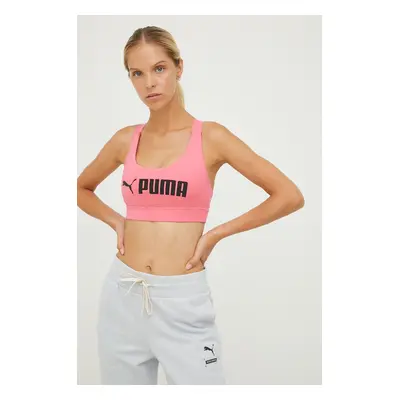 Sportovní podprsenka Puma Fit růžová barva