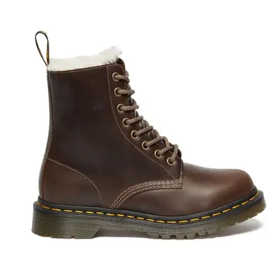 Kožené workery Dr. Martens 1460 Pascal Serena dámské, hnědá barva, na plochém podpatku, zateplen