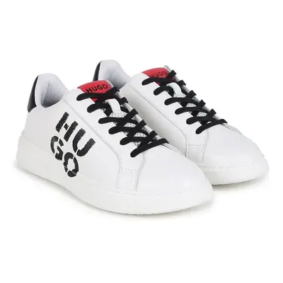 Dětské kožené sneakers boty HUGO bílá barva, G00244