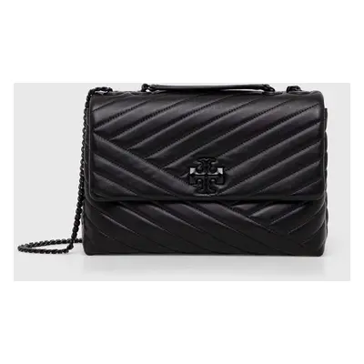 Kožená kabelka Tory Burch Kira Chevron černá barva, 90857.003