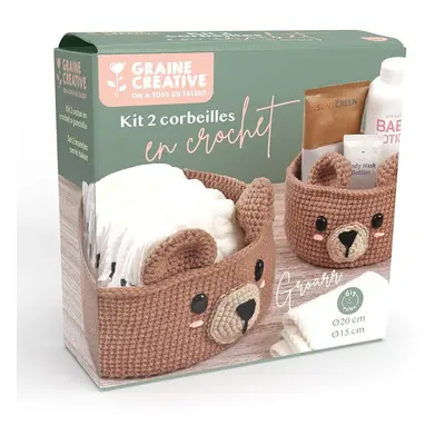 Sada DIY háčkované košíky Graine Creative Bear Motif 2-pack