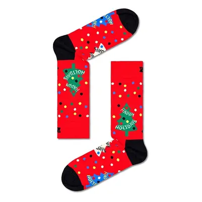 Ponožky Happy Socks Happy Holidays Sock červená barva