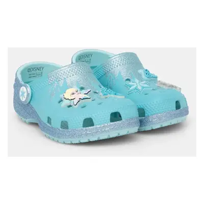 Dětské pantofle Crocs CLASSIC FROZEN ELSA CLOG tyrkysová barva, 210237