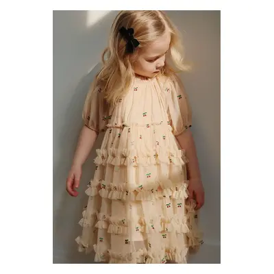 Šaty Konges Sløjd CARLI DRESS béžová barva, mini, KS101916