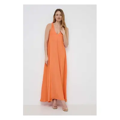 Šaty Twinset oranžová barva, maxi, oversize