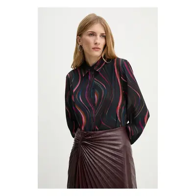 Košile PS Paul Smith dámská, černá barva, regular, s klasickým límcem, W2R.335B.N31257