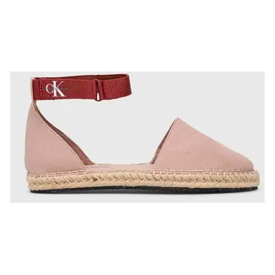 Espadrilky Calvin Klein Jeans ANKLE ESPADRILLE BTW béžová barva, YW0YW01027