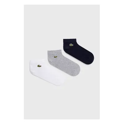 Ponožky Lacoste (3-pack) pánské, šedá barva, RA4183-5KC