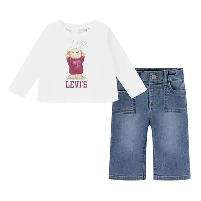 Kojenecká sada Levi's TEE & CARGO PANT SET bílá barva, 1EK986