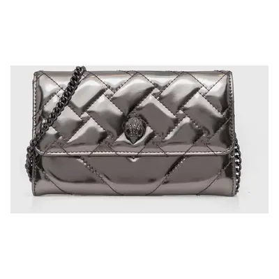 Kožené psaníčko Kurt Geiger London KENSINGTON CHAIN WALLET stříbrná barva, 648364109