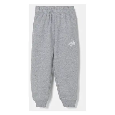 Dětské tepláky The North Face ESSENTIAL OVERSIZED JOGGERS šedá barva, melanžové, NF0A89HUDYX1