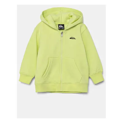 Dětská mikina Quiksilver GRAPHIC ZIP HOODIE zelená barva, s kapucí, melanžová, AQKFT03047