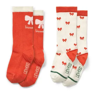 Dětské ponožky Liewood Annette Socks 2-Pack 2-pack červená barva, LW19193