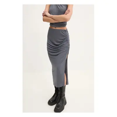 Sukně Rick Owens Lilies šedá barva, midi, pouzdrová, LI02D5310RV