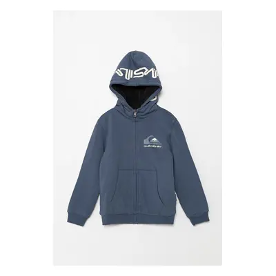 Dětská mikina Quiksilver BEST WAVE SHERPA modrá barva, s kapucí, hladká, EQBFT03898