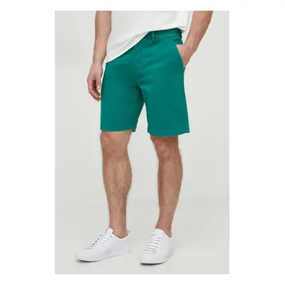 Kraťasy Pepe Jeans REGULAR CHINO SHORT pánské, zelená barva, PM801092