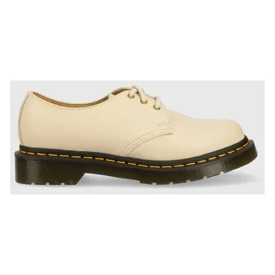 Kožené polobotky Dr. Martens 1461 dámské, béžová barva, na platformě, DM24256292