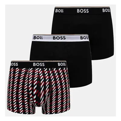 Boxerky BOSS 3-pack pánské, černá barva, 50524533