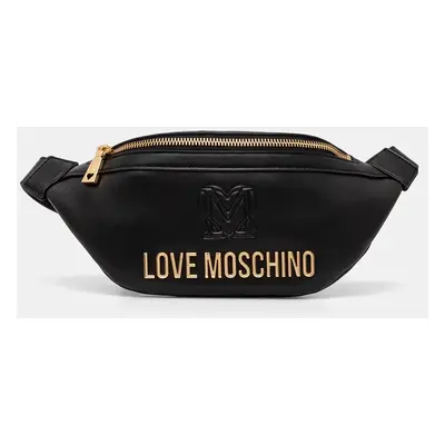 Kožená ledvinka Love Moschino černá barva, JC4363PP0L