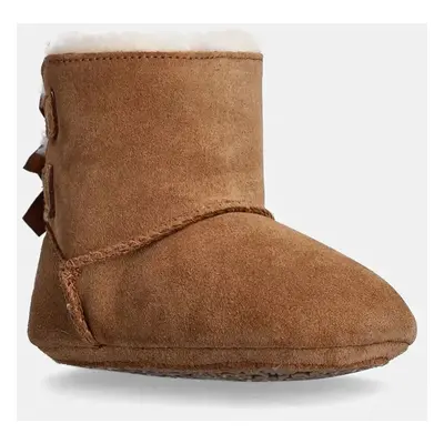 Kojenecké semišové boty UGG BABY BAILEY BOW hnědá barva, 1157692I