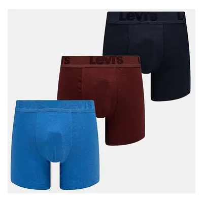 Boxerky Levi's 3-pack pánské, modrá barva, 37149-1041