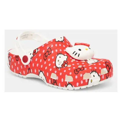 Pantofle Crocs Classic Hello Kitty Red Clog dámské, červená barva, 210575