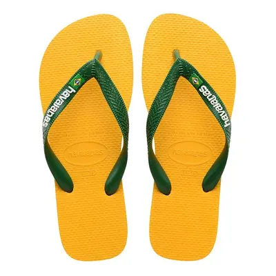 Dětské žabky Havaianas BRASIL LOGO žlutá barva