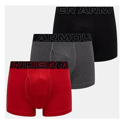 Boxerky Under Armour 3-pack pánské, šedá barva