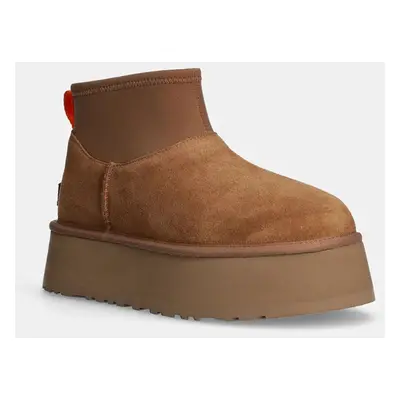 Semišové sněhule UGG Classic Mini Dipper hnědá barva, 1168170-CHE