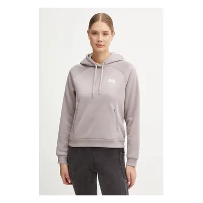 Mikina Under Armour Armour Fleece Pro dámská, fialová barva, s kapucí, hladká, 1386504