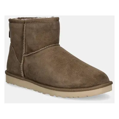 Semišové sněhule UGG Classic Mini hnědá barva, 1002072-HCK